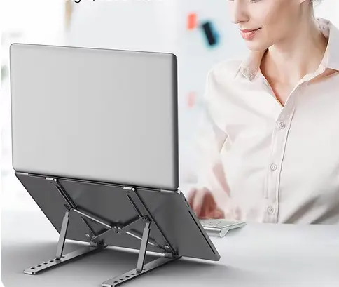 Support d'ordinateur portable en alliage d'aluminium, réglable, pliable