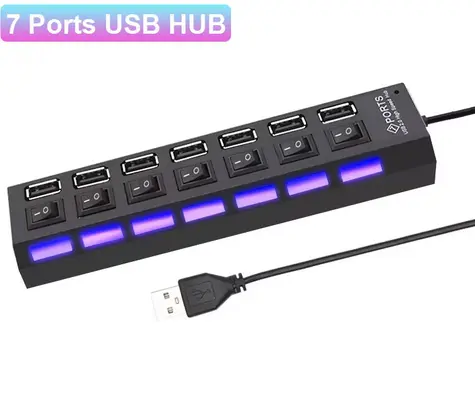 Adaptateur USB HUB USB 2.0, 7 multiports