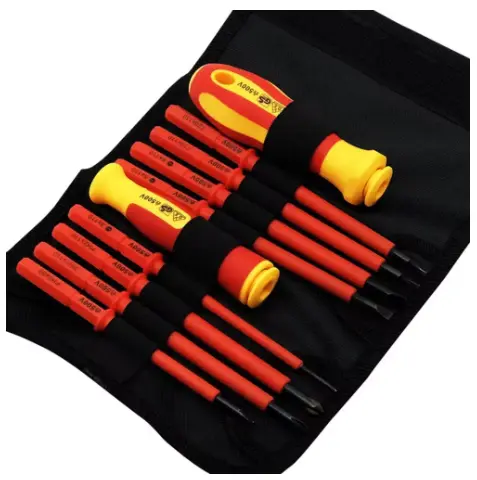 10pcs tournevis isolé avec une tête interchangeable Plum Blossom tête