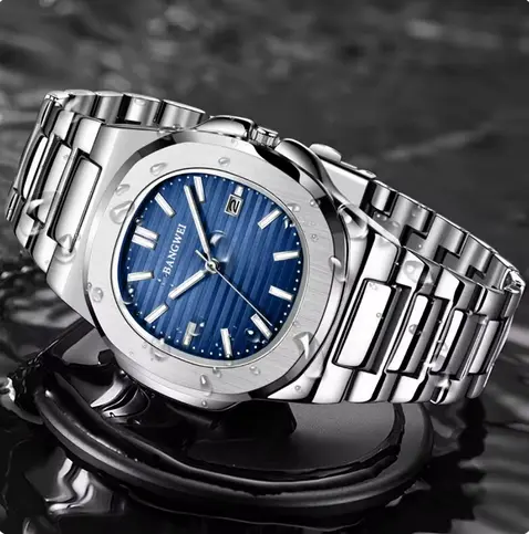 Montres à Quartz de Luxe pour Homme, Étanche à 30m, en Acier Inoxydable, Chronographe de dehors, Nouvelle Collection 2024