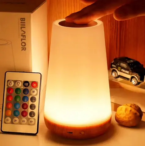 Veilleuse RVB avec télécommande, lampe tactile à intensité variable